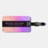 Moderne Zachte Roze & Lavender Geometric Pattern Bagagelabel (Achterkant horizontaal)