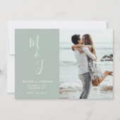 Moderne zachte salie botanische trouwkaart 'Save T Save The Date (Voorkant)