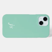 Moderne Zachte Salie Mint Witte Monogram Naam Case-Mate iPhone Case (Achterkant (horizontaal))