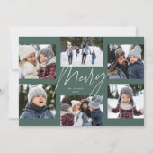 Moderne, zachte scriptpagina 6-foto-kerstcollage feestdagenkaart (Voorkant)