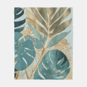 Moderne Zachte Teal Monstera Botanisch Fleece Deken (Voorkant)