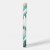 Moderne zachte turquoise en witte geometrische gol Case-Mate iPhone case (Achterkant / Rechts)
