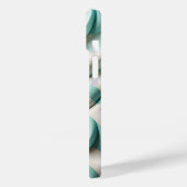 Moderne zachte turquoise en witte geometrische gol Case-Mate iPhone case (Achterkant / Links)