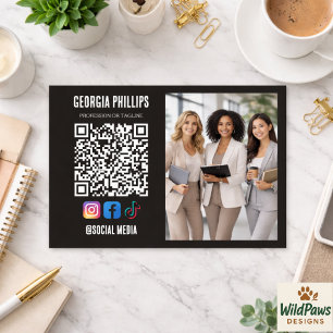 Moderne zachte witte QR-code foto sociale media pi Visitekaartje