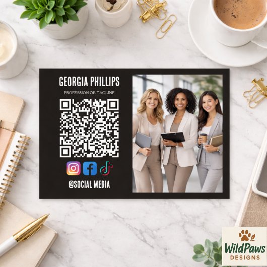 Moderne zachte witte QR-code foto sociale media pi Visitekaartje
