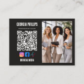 Moderne zachte witte QR-code foto sociale media pi Visitekaartje (Voorkant)