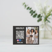 Moderne zachte witte QR-code foto sociale media pi Visitekaartje (Staand voorkant)