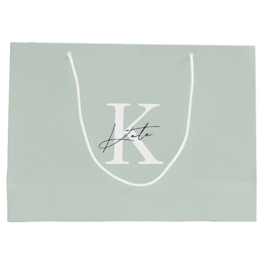 Moderne Zak met Monogram voor Bruidsmeisje Aanzoek Groot Cadeauzakje (Achterkant)