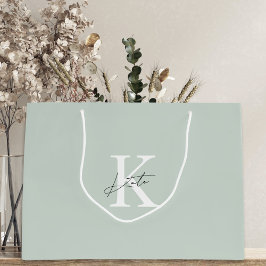 Moderne zak met monogram voor bruidsmeisjes-aanzoe groot cadeauzakje