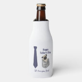 Moderne zakdoek voor vaderdag voor hondenliefhebbe flesjeskoeler (Fles Voorkant)