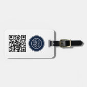 Moderne Zakelijk Logo en QR Code Promotie Bagagelabel (Voorkant horizontaal)