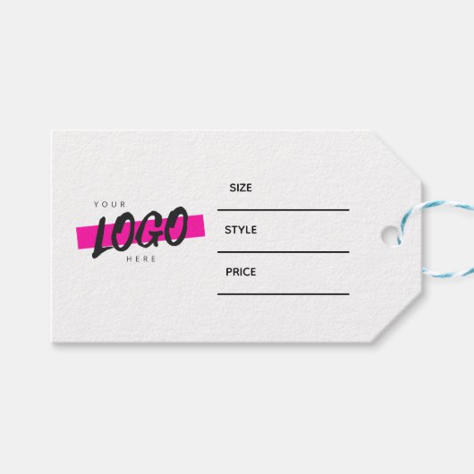 Moderne Zakelijk Logo Kleding Label Hangkaart Cadeaulabel (Voorkant (Horizontaal))