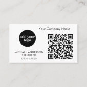 Moderne zakelijke aangepaste Logo en QR-code Visitekaartje (Voorkant)