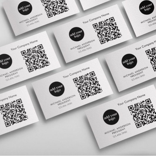 Moderne zakelijke aangepaste Logo en QR-code Visitekaartje