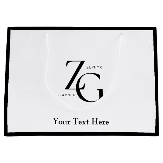 Moderne Zakelijke Aangepaste Logo | QR Code Minima Groot Cadeauzakje (Voorkant)