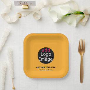Moderne Zakelijke Aangepaste Macaroni & Kaas Kleur Papieren Bordje