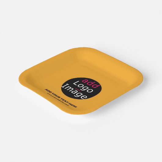 Moderne Zakelijke Aangepaste Macaroni & Kaas Kleur Papieren Bordje (Gebogen)