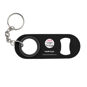 Moderne zakelijke afbeelding: Logo zwart toevoege Mini Flessenopener