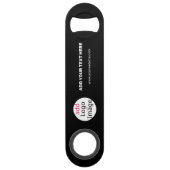 Moderne  zakelijke afbeelding: Logo zwart toevoege Speed Flessenopener (Achterkant)