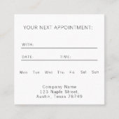 Moderne zakelijke afspraakkaart vierkante visitekaartje (Voorkant)