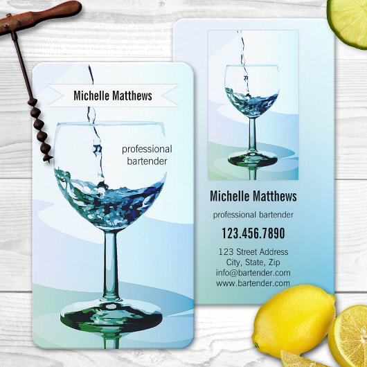 Moderne Zakelijke Bartender Visitekaartje