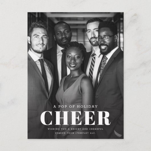 Moderne Zakelijke Bedrijfsfoto Vakantie Briefkaart (Voorkant)