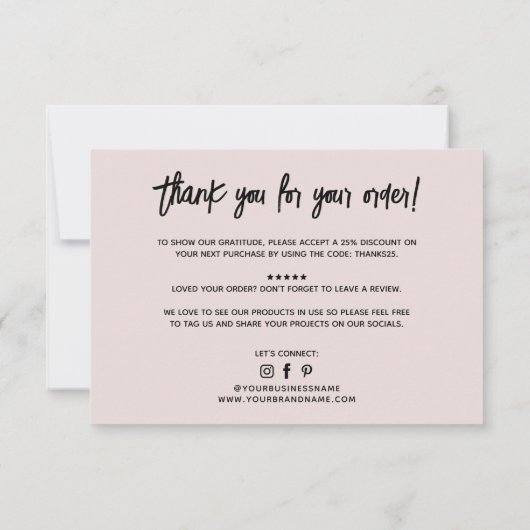 Moderne zakelijke bestelling dank u kaart (Achterkant)