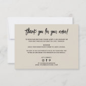 Moderne zakelijke bestelling dank u kaart (Achterkant)