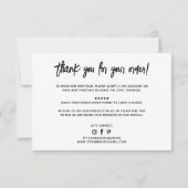 Moderne zakelijke bestelling dank u kaart (Achterkant)