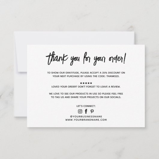 Moderne zakelijke bestelling dank u kaart (Achterkant)