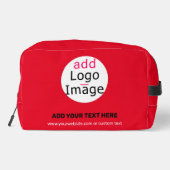 Moderne Zakelijke Chic Levendig Rood Aangepast Toilettasje (Achterkant)