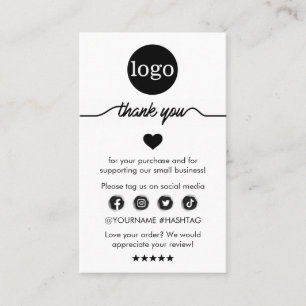Moderne zakelijke dank voor toevoeging van bestell visitekaartje