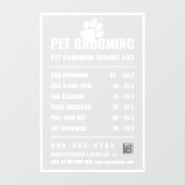 Moderne Zakelijke Dienst Prijslijst Winkelpui Raamsticker (Vel)