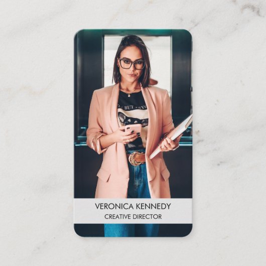 Moderne zakelijke foto van professionele nieuwsgie visitekaartje (Voorkant)