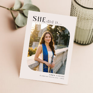 Moderne Zakelijke Fotocollage Afstudeeruitnodiging Briefkaart