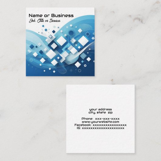 Moderne zakelijke graphics vierkante visitekaartje (Voorkant / Achterkant)