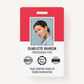 Moderne zakelijke ID-beveiliging voor werknemers Badge (Voorkant)