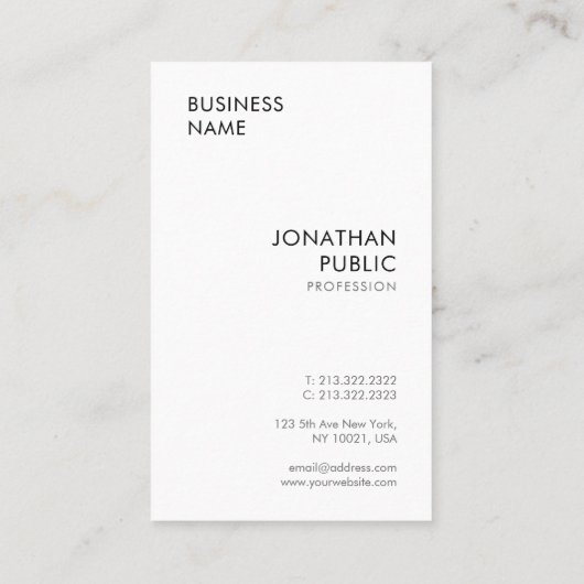 Moderne zakelijke kaarten Eenvoudig en elegant Visitekaartje (Achterkant)