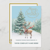 Moderne Zakelijke Kerst Logo QR Kerstkaart (Voorkant / Achterkant)