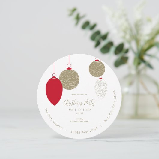 Moderne zakelijke kerst met elegant Ornament Kaart (Staand voorkant)