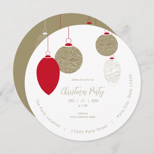 Moderne zakelijke kerst met elegant Ornament Kaart (Voorkant / Achterkant)