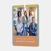 Moderne zakelijke kerst metalen ornament (Voorkant links)