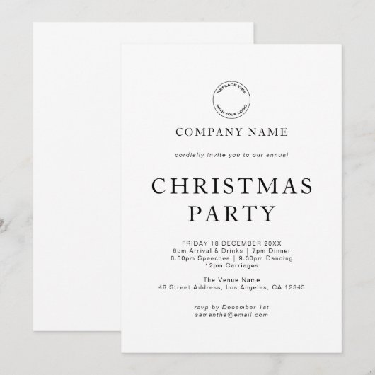 Moderne zakelijke kerstfeestdag kaart (Voorkant / Achterkant)