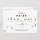 Moderne zakelijke kerstfeestdag uitnodiging briefkaart (Voorkant / Achterkant)