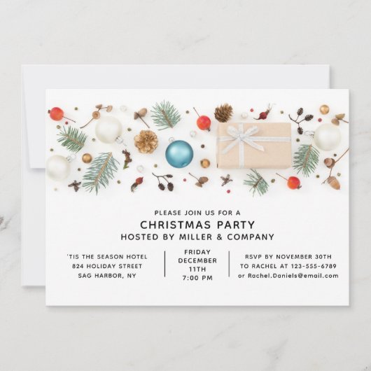 Moderne zakelijke kerstfeestminimalistische beelde kaart (Voorkant)