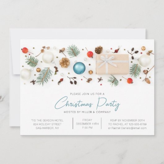 Moderne zakelijke kerstfeestminimalistische beelde kaart (Voorkant)