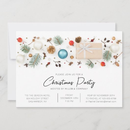 Moderne zakelijke kerstfeestminimalistische beelde kaart (Voorkant)