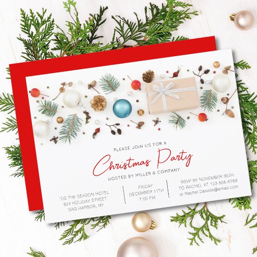 Moderne zakelijke kerstfeestminimalistische beelde kaart