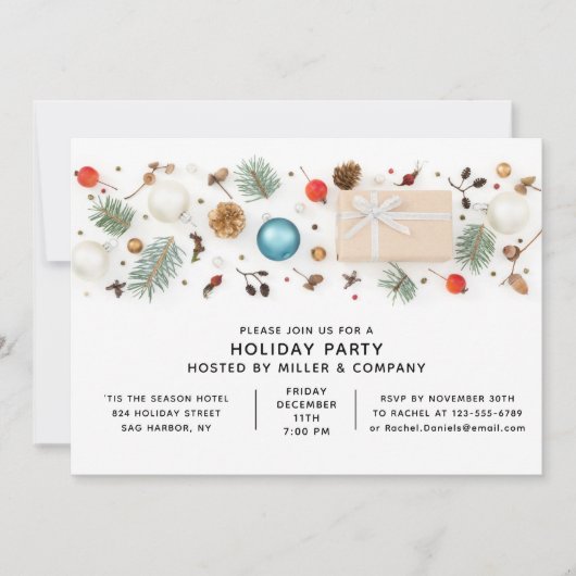 Moderne zakelijke kerstfeestminimalistische beelde kaart (Voorkant)