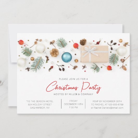 Moderne zakelijke kerstfeestminimalistische beelde kaart (Voorkant)